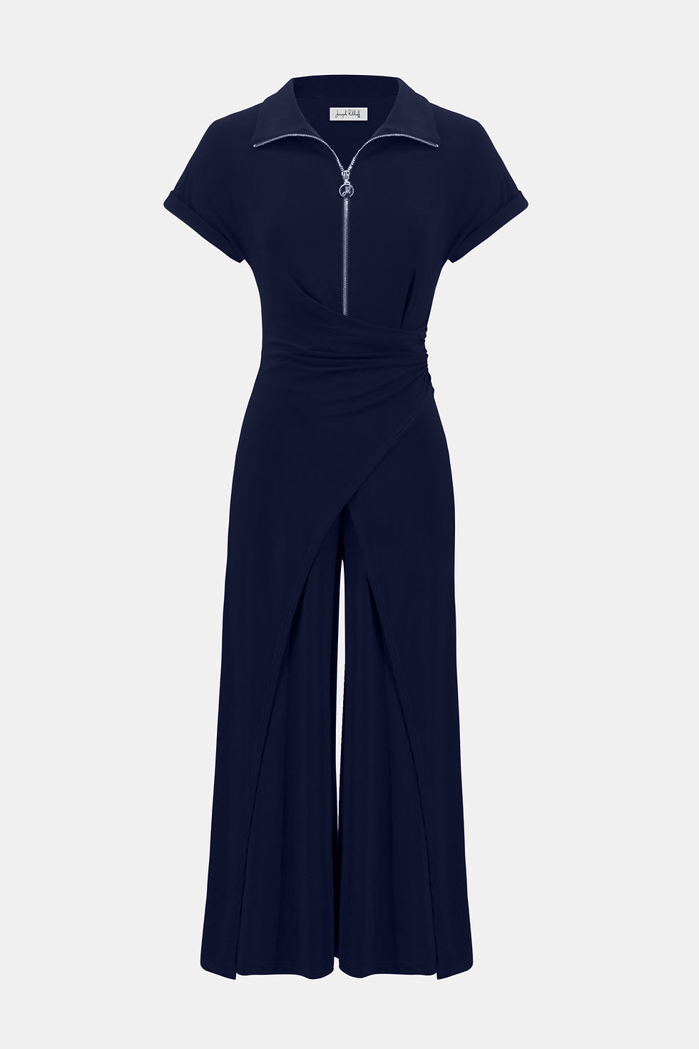 Thumbnail: Joseph Ribkoff Silky Knit Culotte Jumpsuit With Gold Zipper 261255