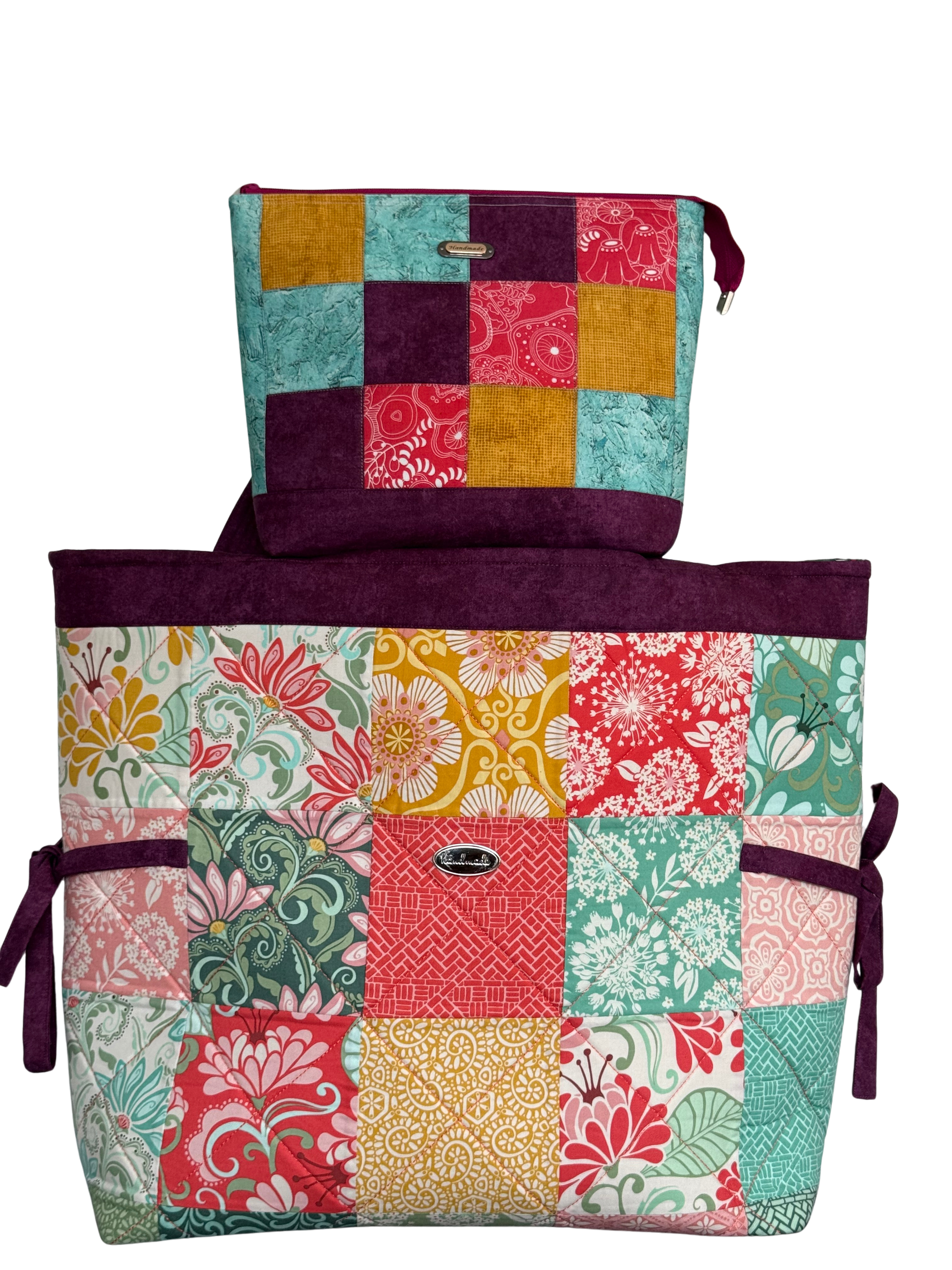 Patchwork Bag and Zipper Pouch Set