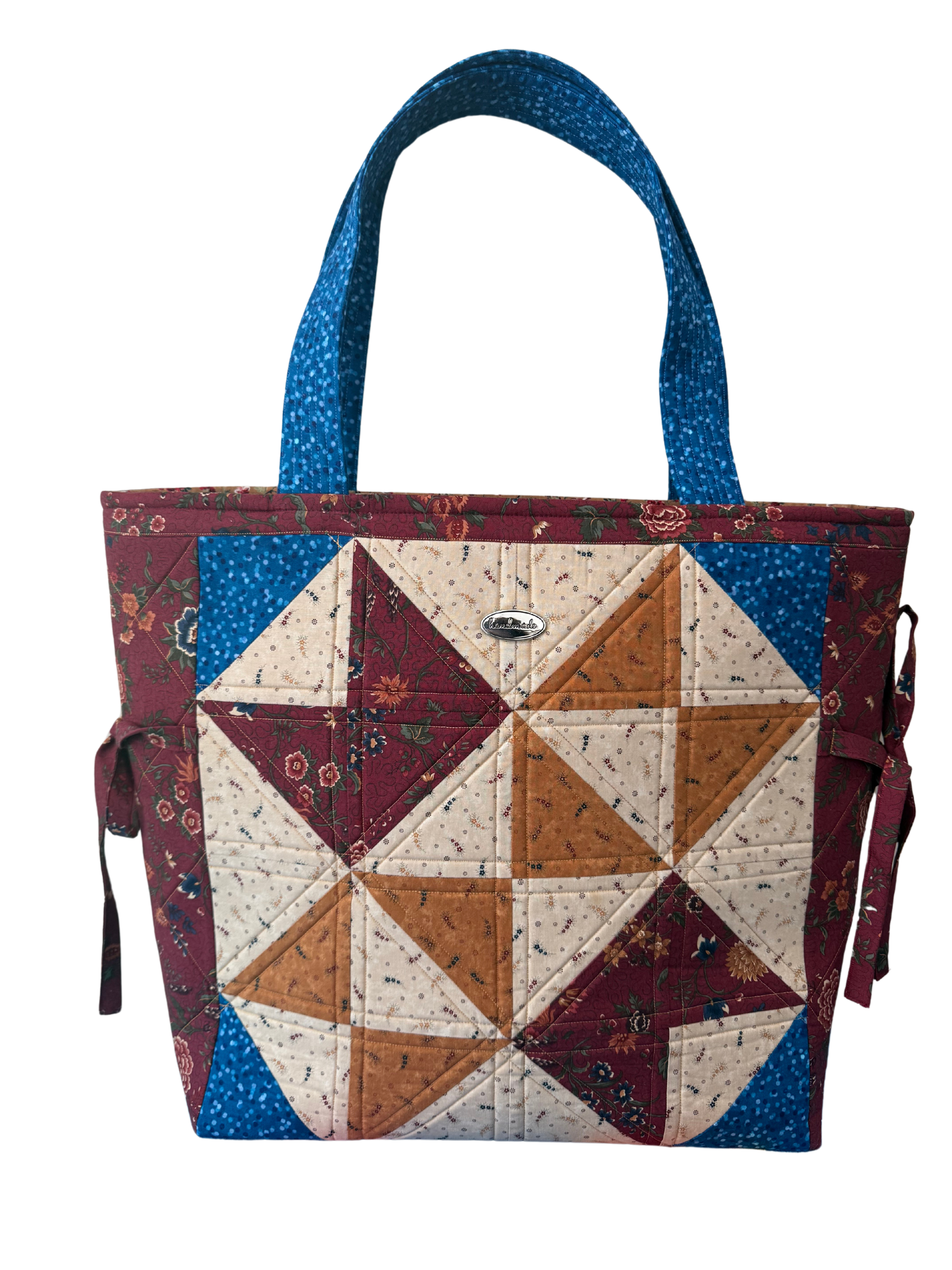 Half Square Triangle Patchwork Bag with a  Zipper Pouch.
