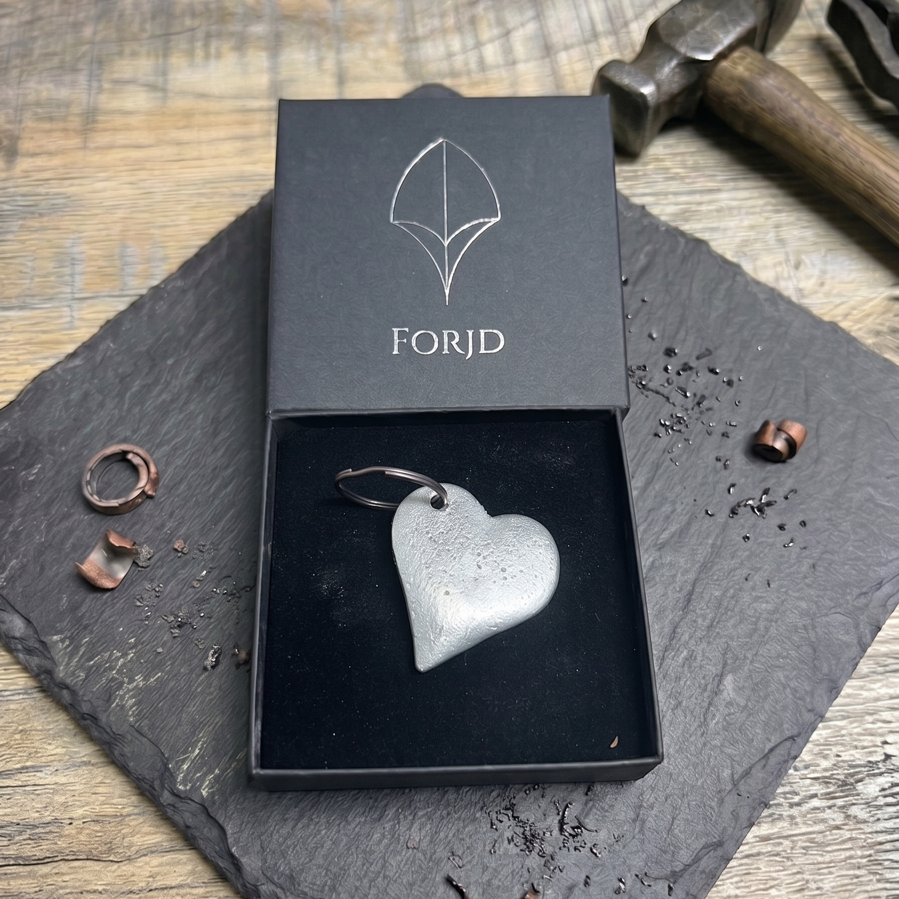 Solid Pewter Plain Heart Keyring