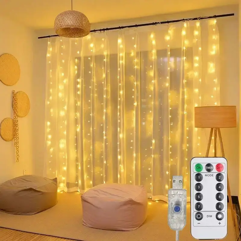 3Mx1M/2M/3M LED String Lights USB Remote Fairy Lights Garland for New Year Weddi