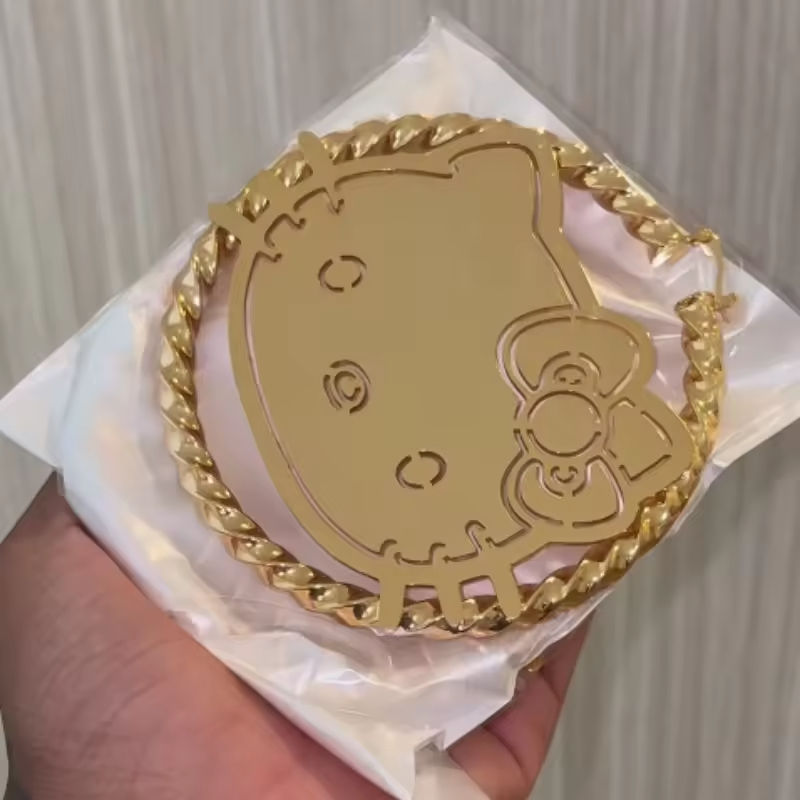 Custom Cartoon Character Bamboo Hoop Earrings for Women Trendy Stainless Steel T