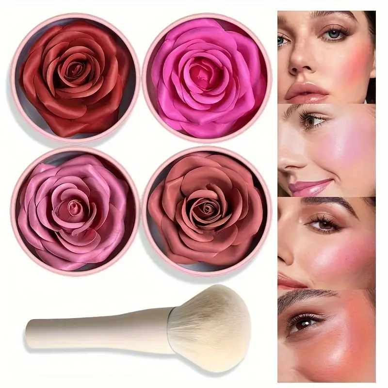 2pc Petal Blush Palette set with brush,Highgloss Contouring Cream Contour Makeup