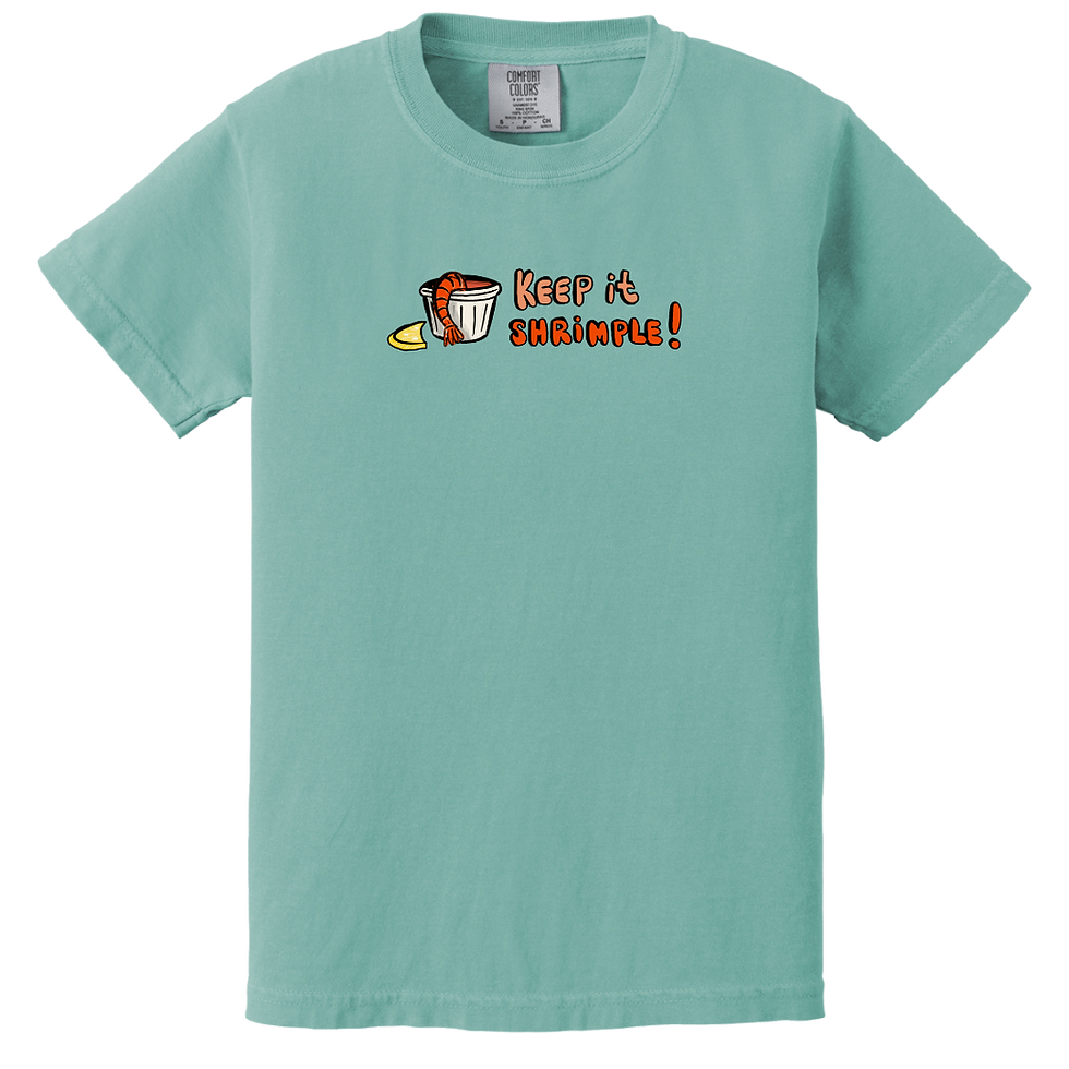 Chalky Mint Keep it Shrimple Tee Front