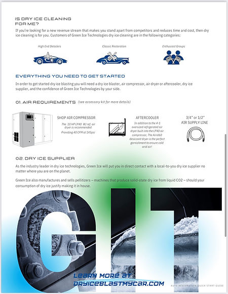 requirements for dry ice blasting an a list of things needed