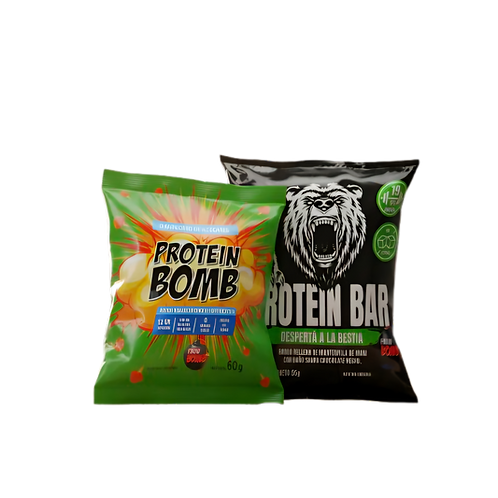 Protein Bar X10 + X10 Alfajor Proteico Protein Bomb Sin Azúcar By Fakin Bomb