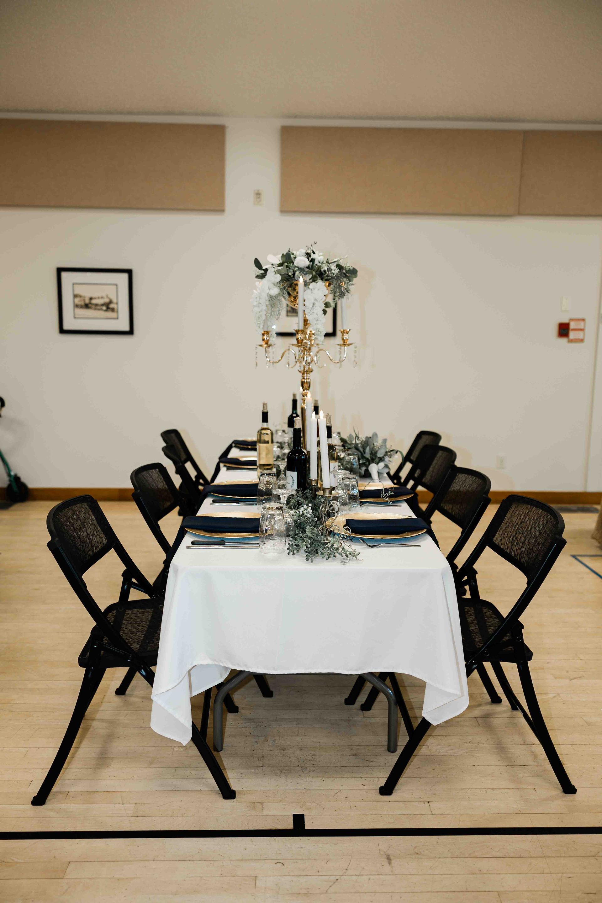 Table set up at the hall 