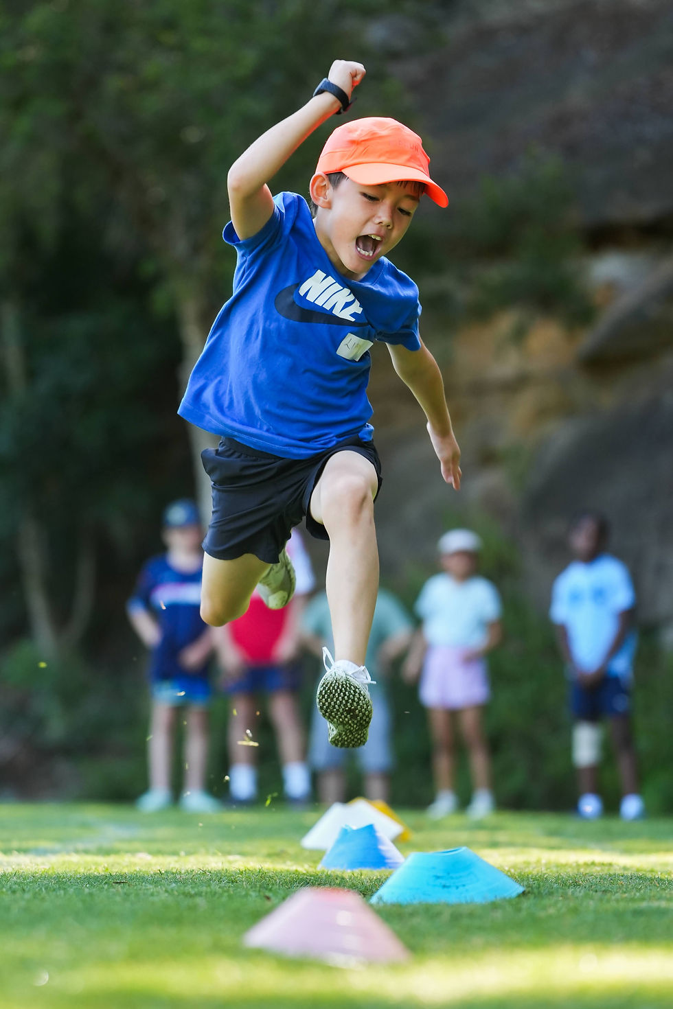 Athlete Doing Bounding Competition