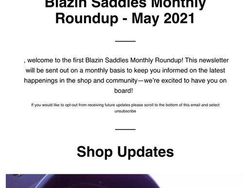Introducing The Blazin Saddles Monthly Roundup!