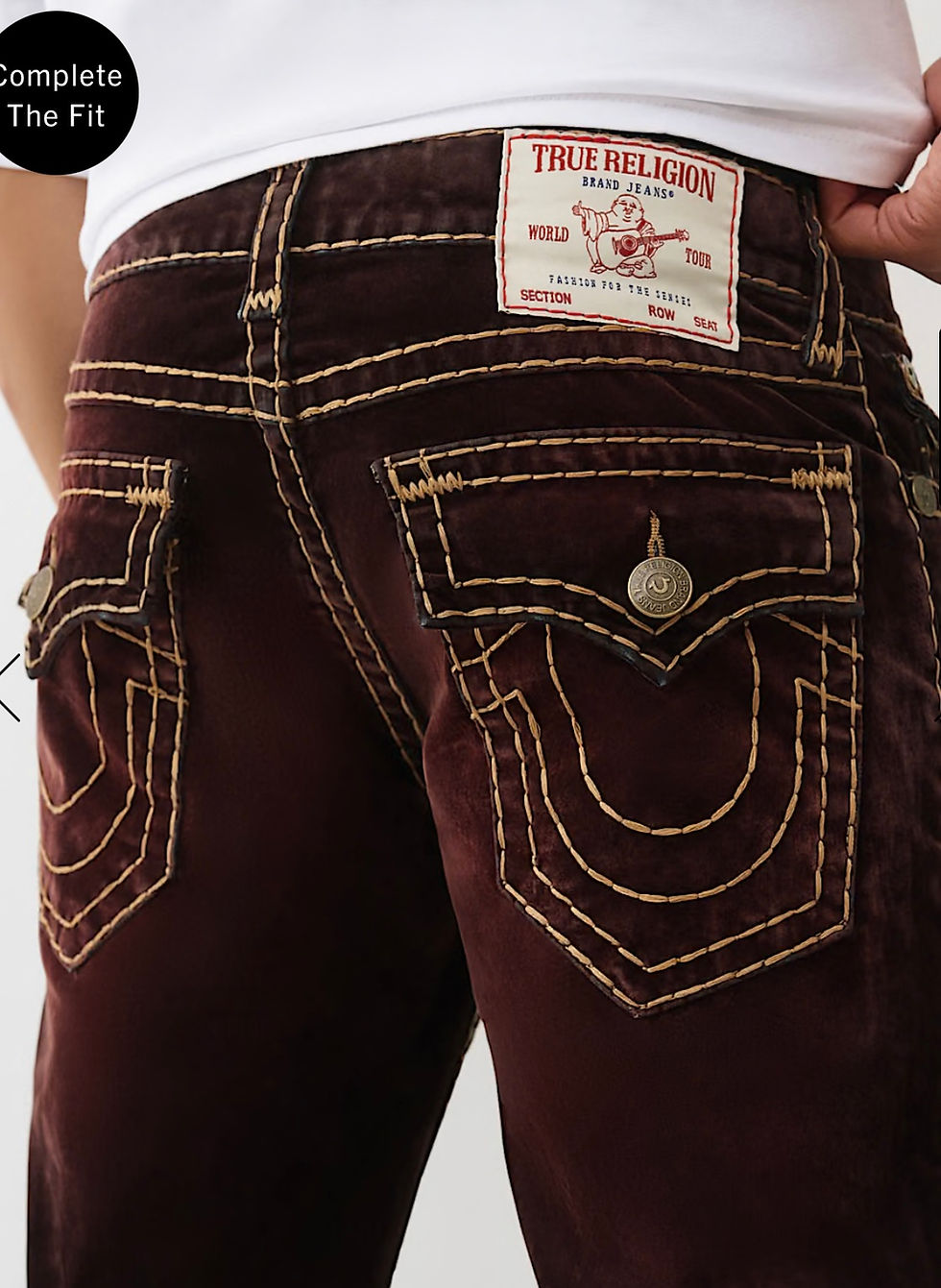 Thumbnail: True Religion.  Ricky Brown Velvet Super T Straight Jeans 