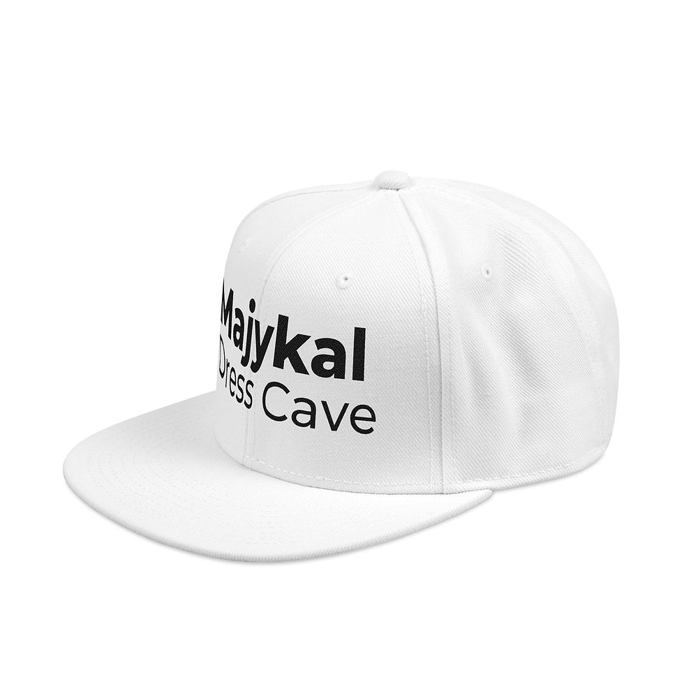 Thumbnail:  'Majykal Dress Cave' Adjustable Flat-Brim Cap - Embroidered Snapback Hat –
