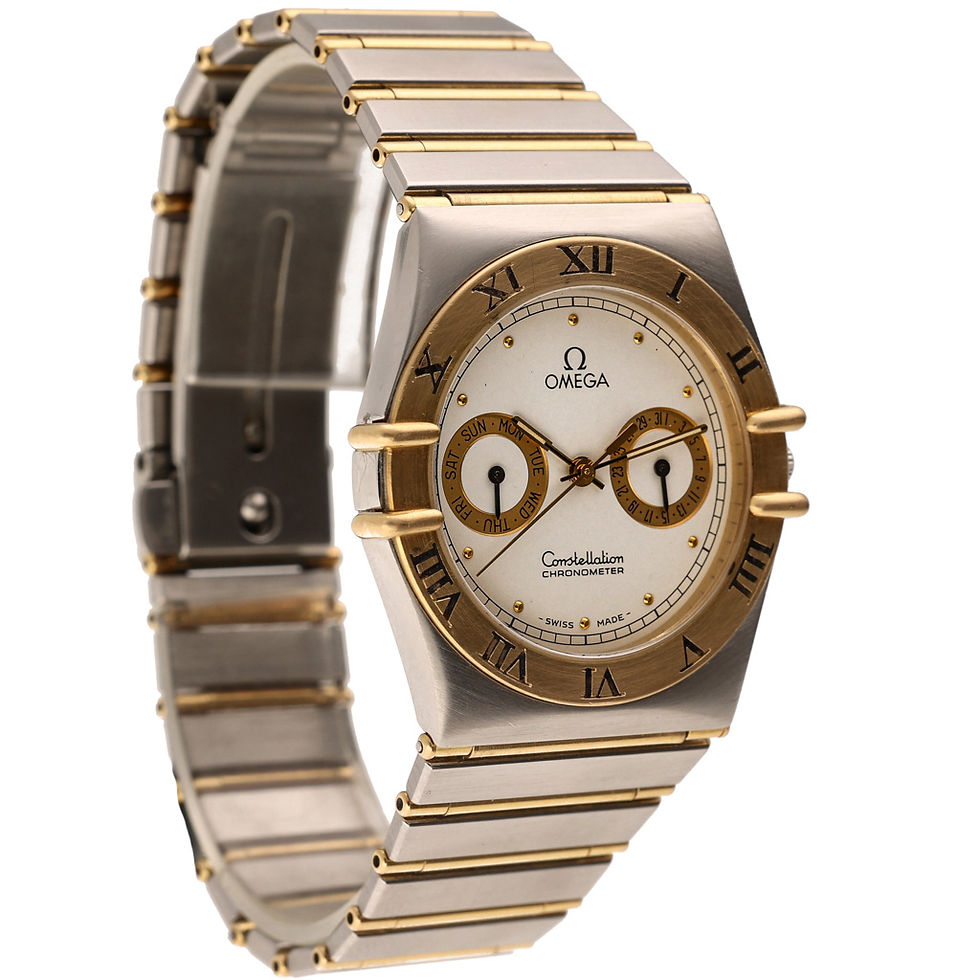 Thumbnail: Omega Constellation Day-Date Chronometer Quartz Steel & Gold 33mm Bracelet Watch