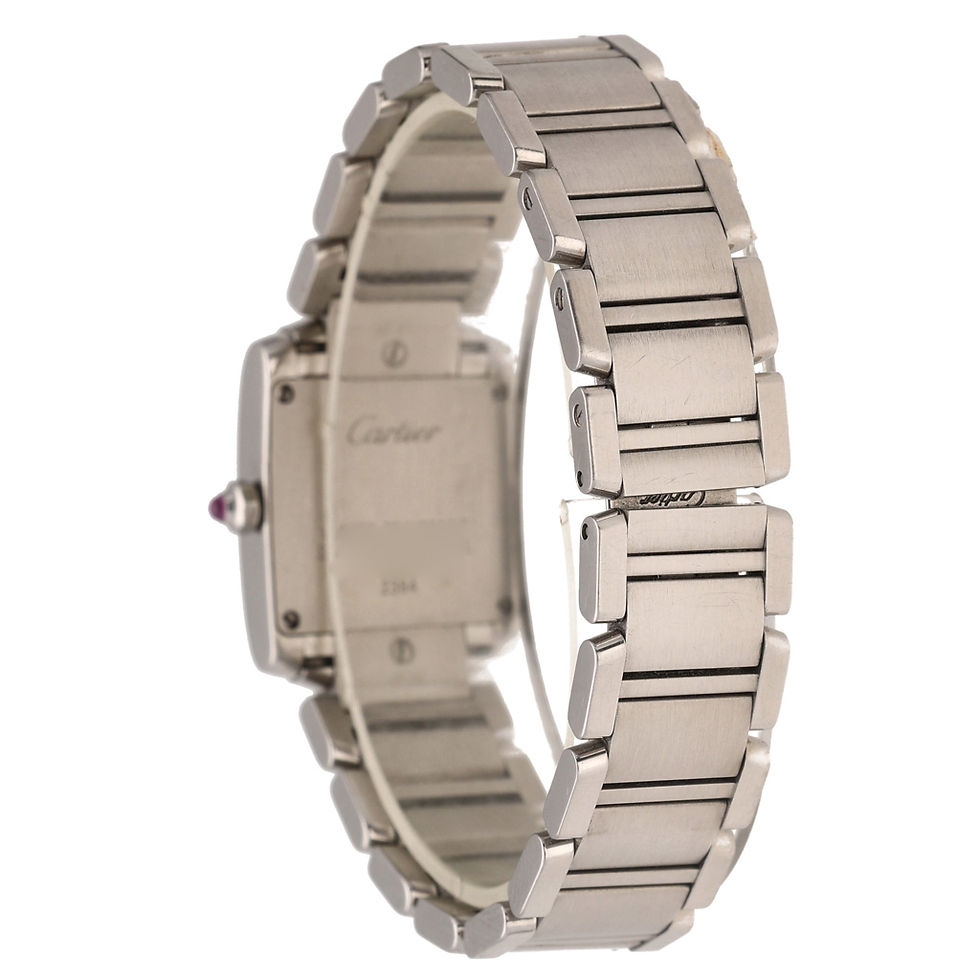 Thumbnail: Cartier Tank Francaise 2384 Diamond Set Ladies 20mm Pink MOP Dial Quartz Watch