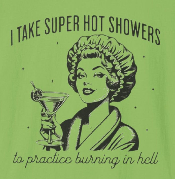 I Take Super Hot Showers T-Shirt — Funny Vintage Cocktail Graphic Tee