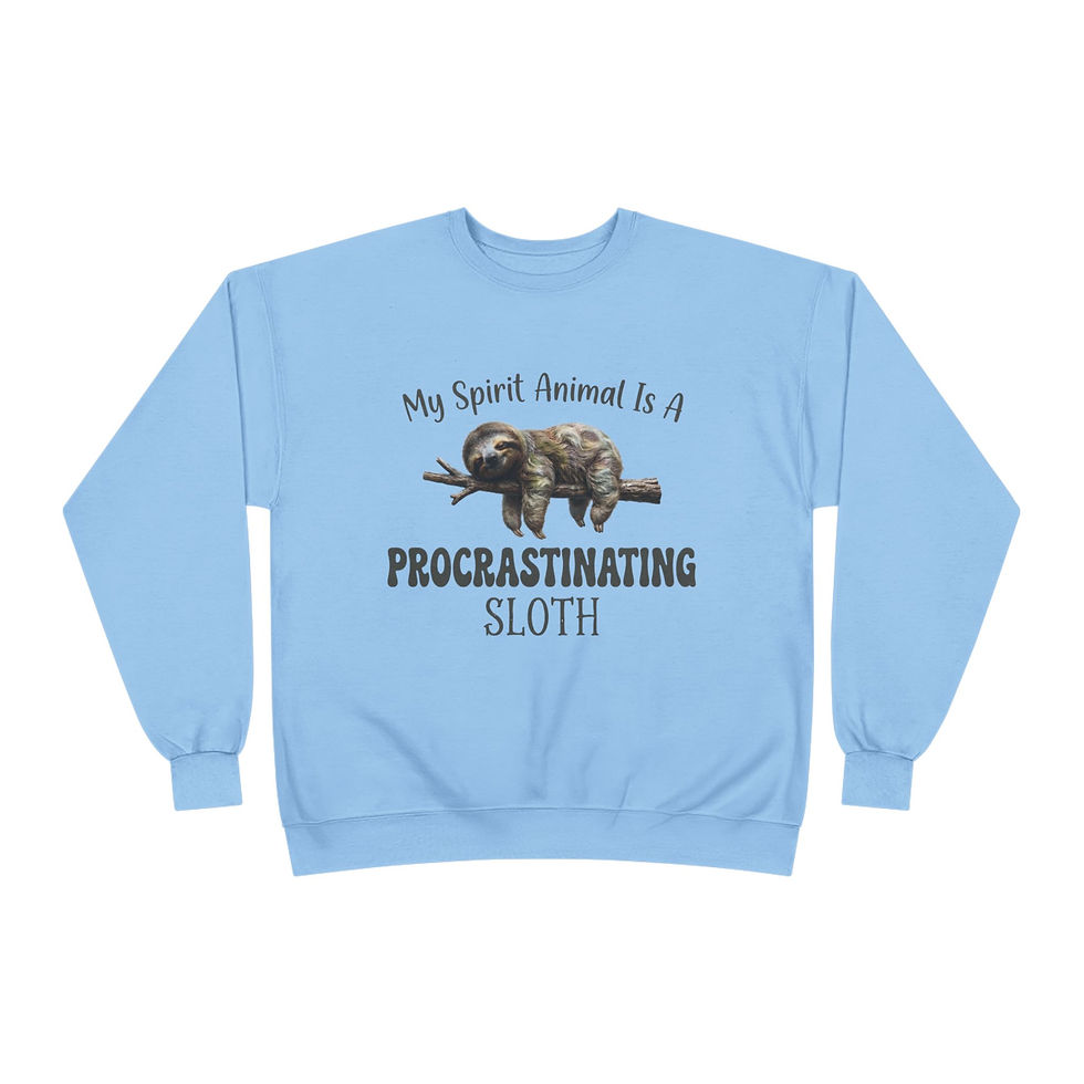 Thumbnail: Procrastinating Sloth Crewneck Sweatshirt – My Spirit Animal Is A Cozy Sloth