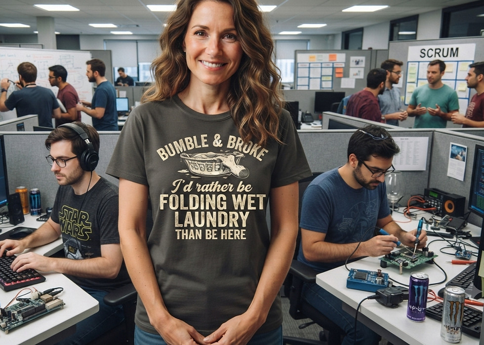 Sarcastic shirt - I'd rather be folding wet laundry than be here.