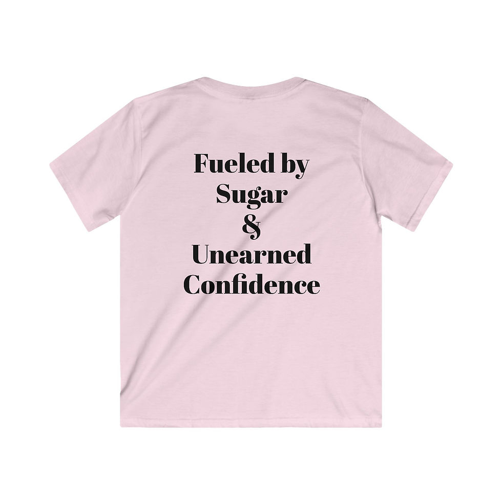 Thumbnail: "Fueled by Sugar & Unearned Confidence" Funny Kids Graphic Shirt