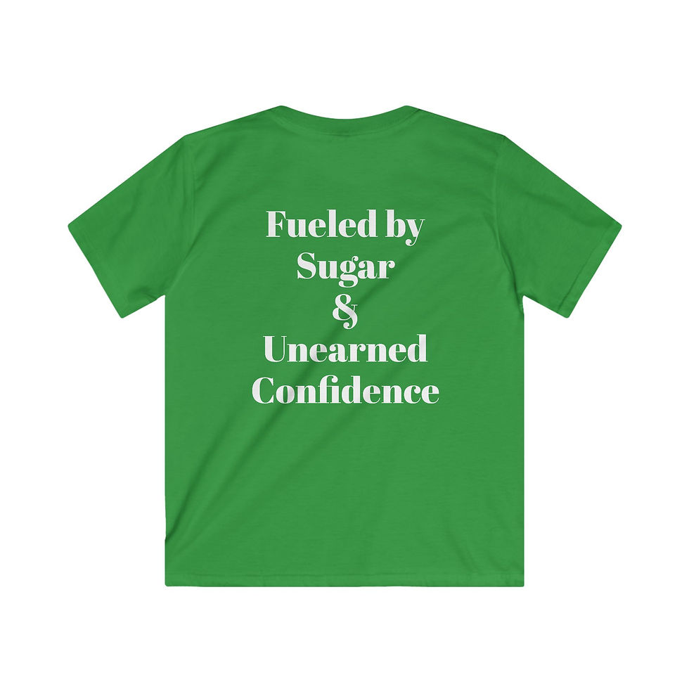 Thumbnail: "Fueled by Sugar & Unearned Confidence" Funny Kids Graphic Shirt