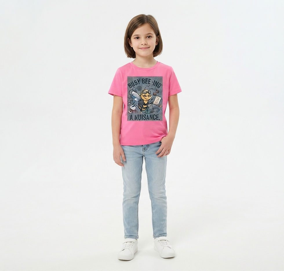 Thumbnail: "Busy Bee-ing a Nuisance" Cute Bee Graphic Tee for Kids