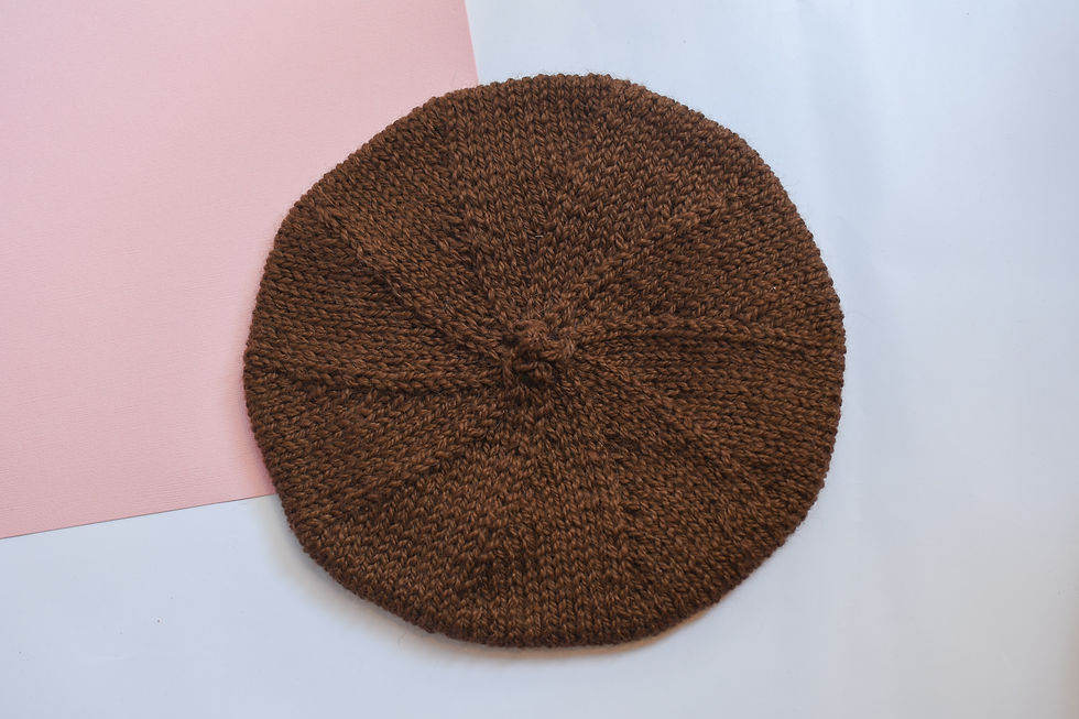Miniature : Béret tricoté avec amour, 100% laine, taille unique