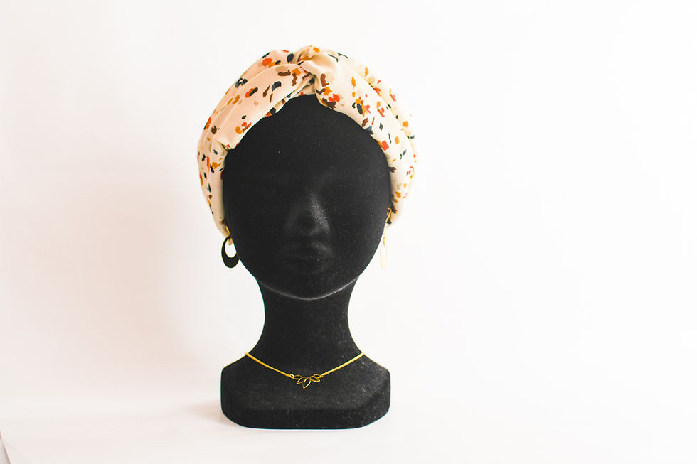 Miniature : Bandeau / turban aux motifs tendances, élastiqué, taille unique