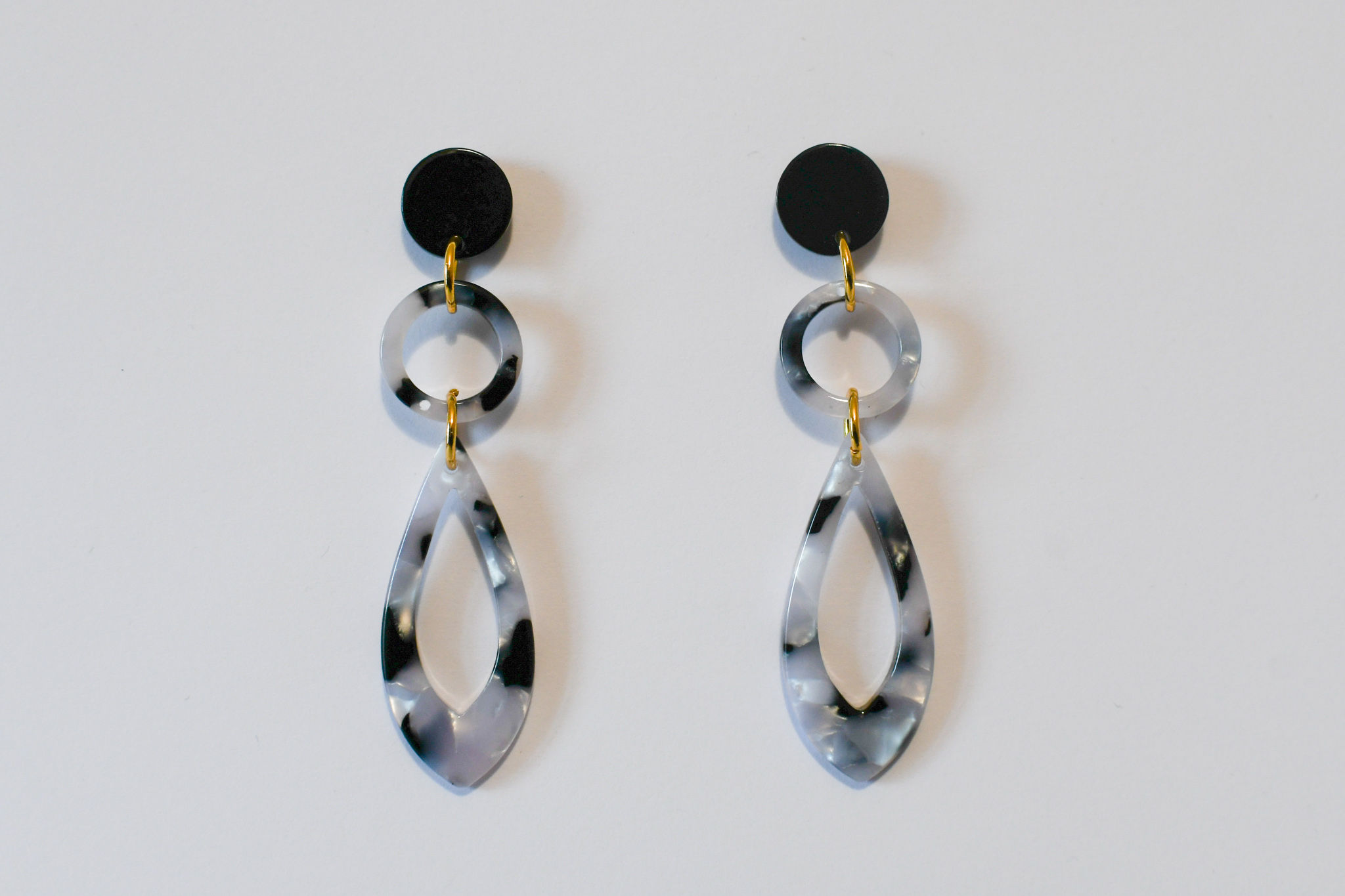 Boucles d'oreilles pièce unique en acier inoxydable doré, 65mm