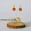Miniature : Boucles d'oreilles "Soleil levant" en acier inoxydable doré et émail, 30mm