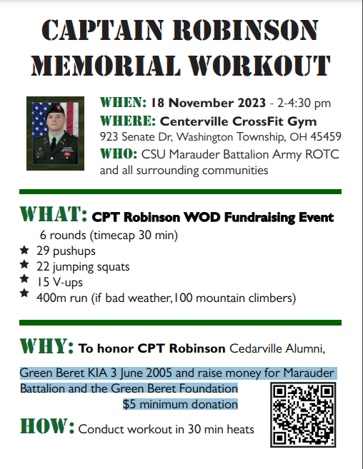 Captain Robinson Memorial Workout