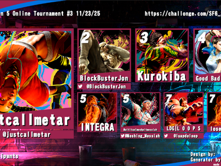 SF6 Season 5 Online Event #3 11/23/25 Results