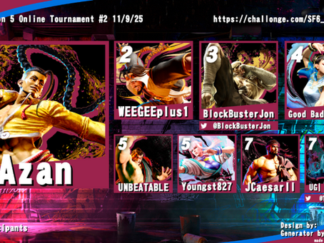 SF6 Season 5 Online Tournament #2 11/9/25 Results