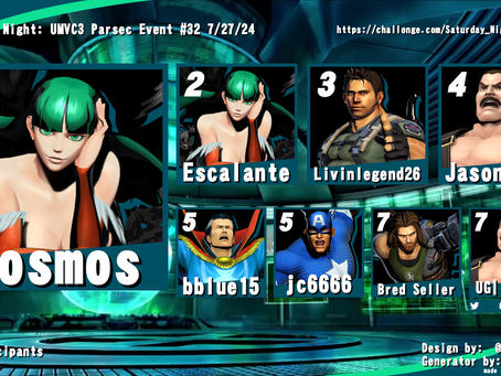 Saturday Night Fever UMVC3 Parsec Online Tournament #32 7/27/24 Results