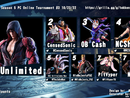 Tekken 7 Season 5 PC Online Tournament #3 10/23/22 Results