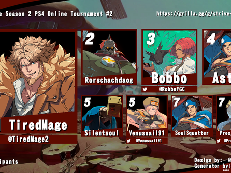 Guilty Gear Strive Season 2 PS4 Online Tournament #2 10/1/22 Results