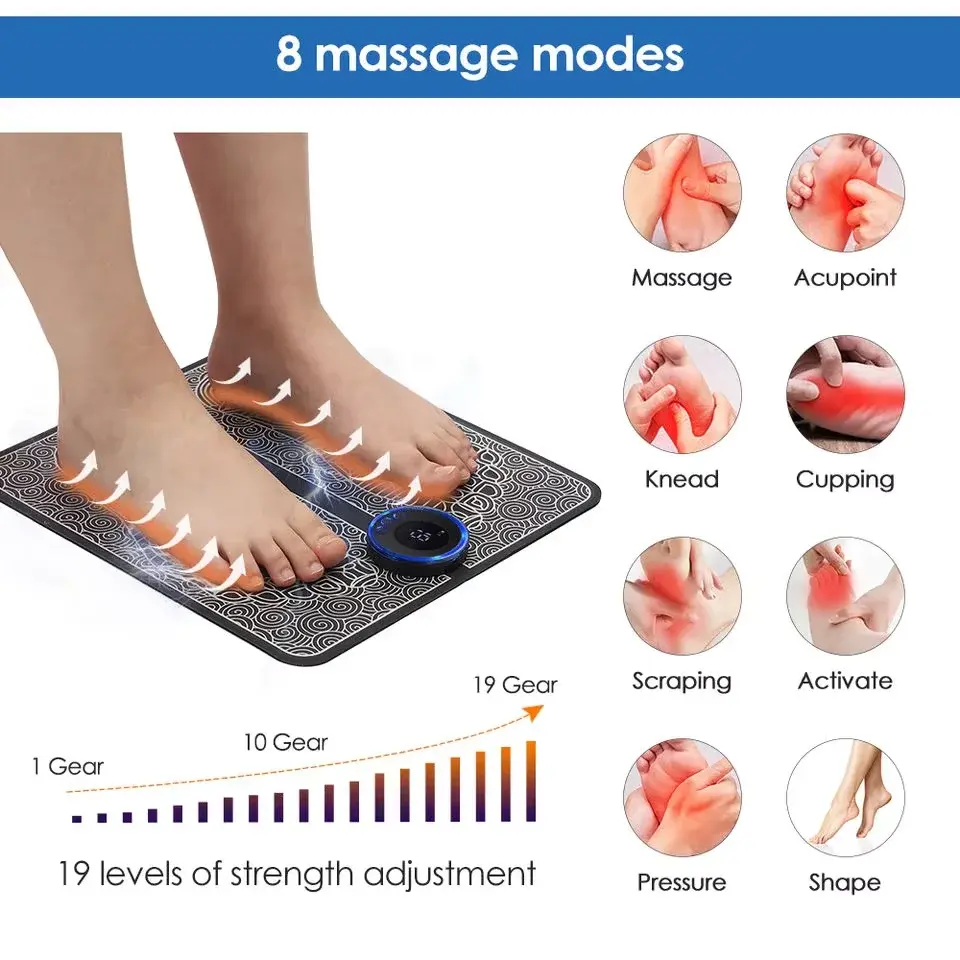 Thumbnail: Electric Foot Massager Pad Muscle Massage Relaxation Trainer For Massage Fitness