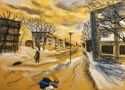 soft pastel drawing, Airi Aas