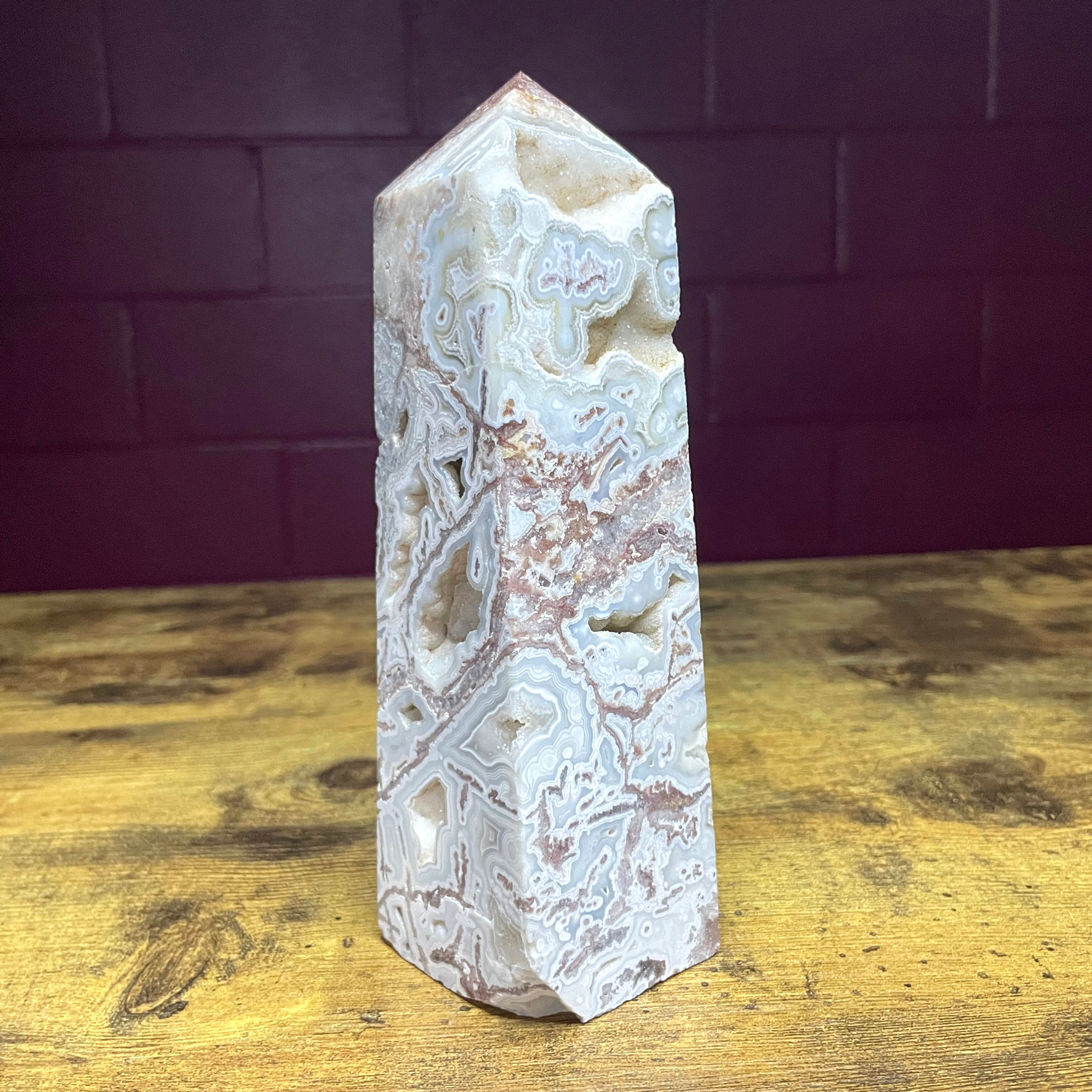 Mexican Crazy Lace Agate Tower