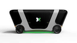 3D Rendering of the AXO autonomous vehicle with the logo on the window