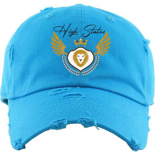 Distressed Logo Hat Rain Blue
