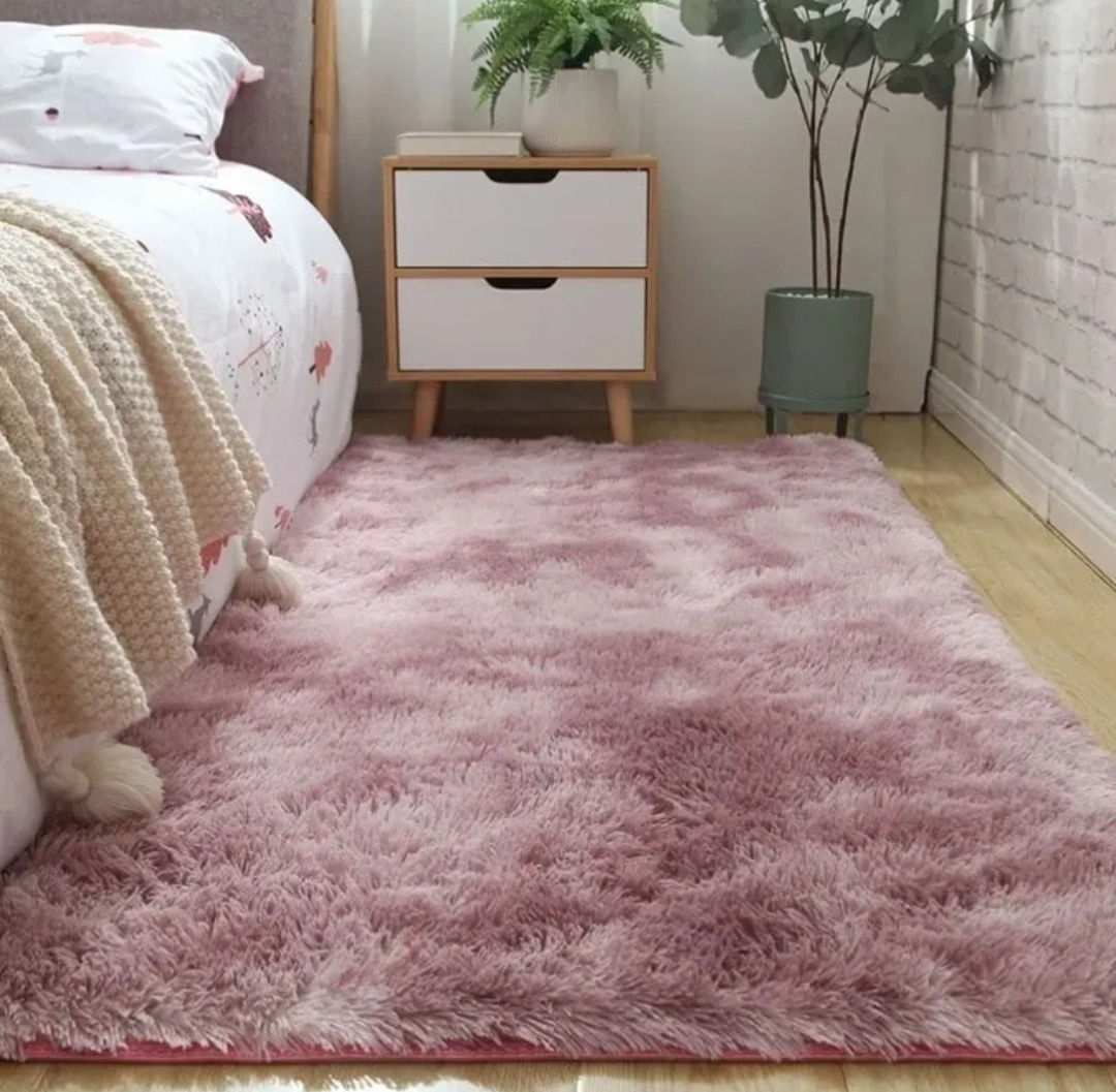 Tapete alfombra peludo 150 x 200 CM Color palo rosa