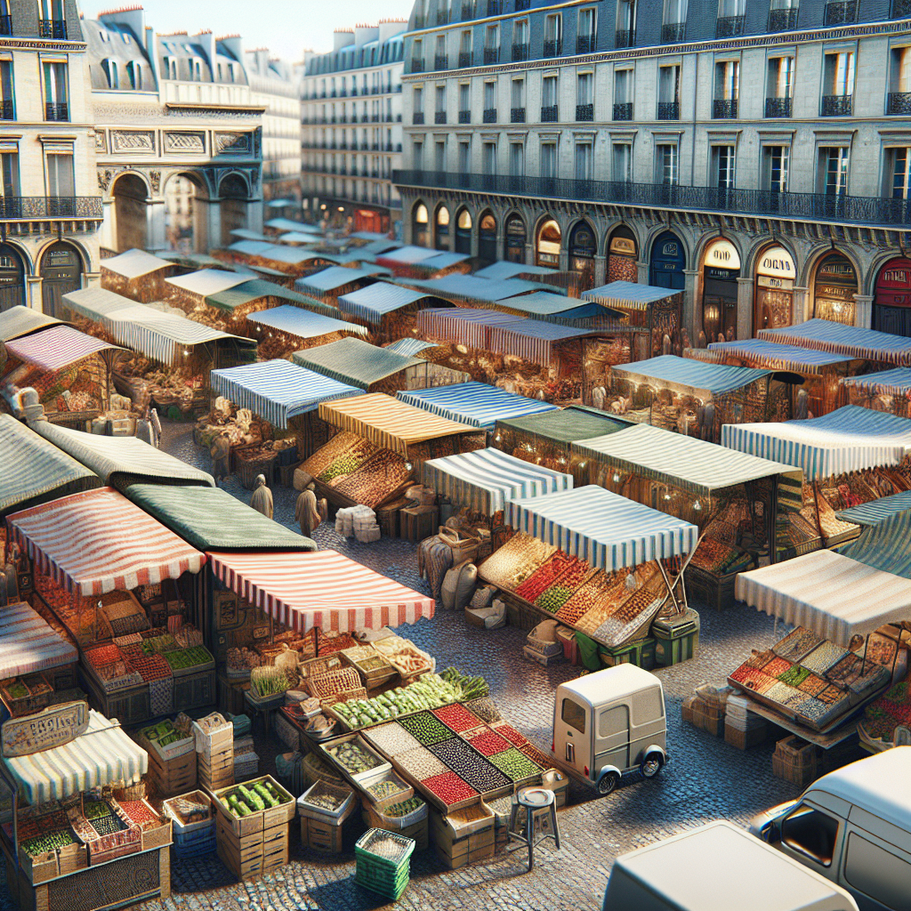 Colorful displays at Marché d'Aligre