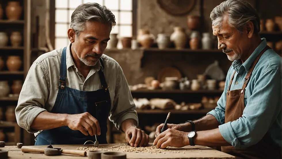 A local artisan showcasing his craftsmanship