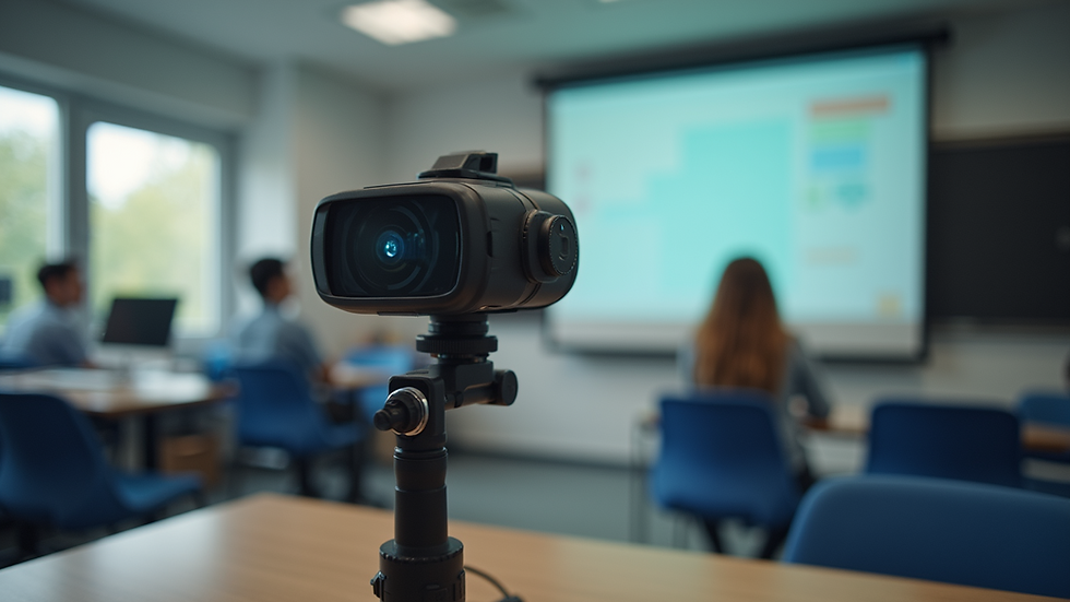 Close-up view of educational VR setup in a classroom