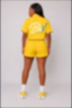 Thumbnail: Back view of the yellow Blu Chek Signature Short Set