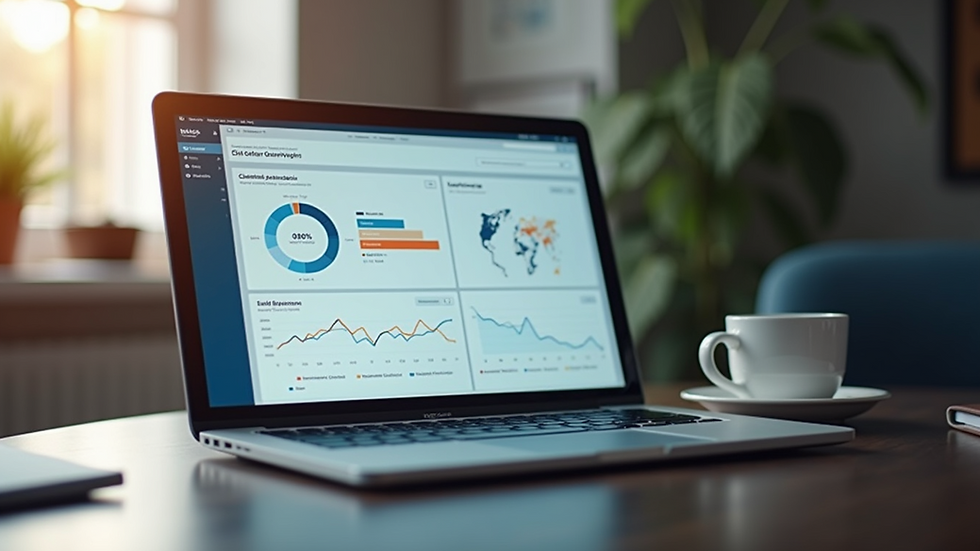 Eye-level view of a laptop screen showing a lead generation dashboard