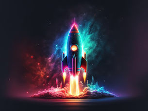 Rocket ship launching