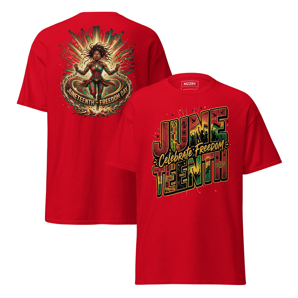 Thumbnail: Women’s Freedom Forged Juneteenth Tee – June 19, 1865, Graphic