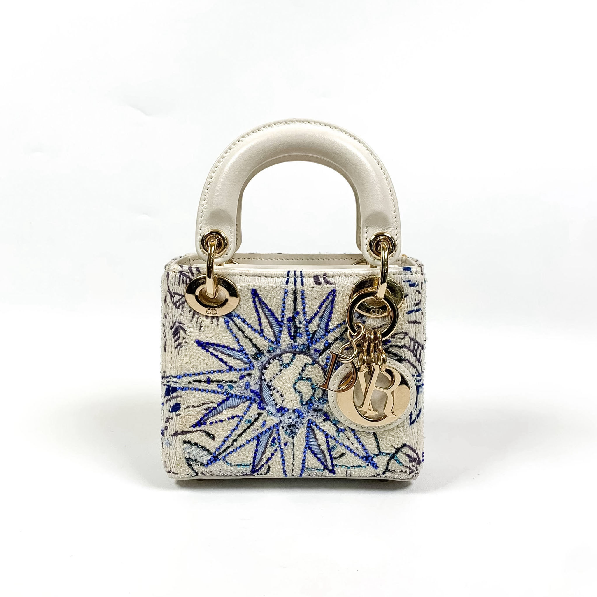 Lady Dior Micro Zodiac Pixel White x Blue Embroidery 2022