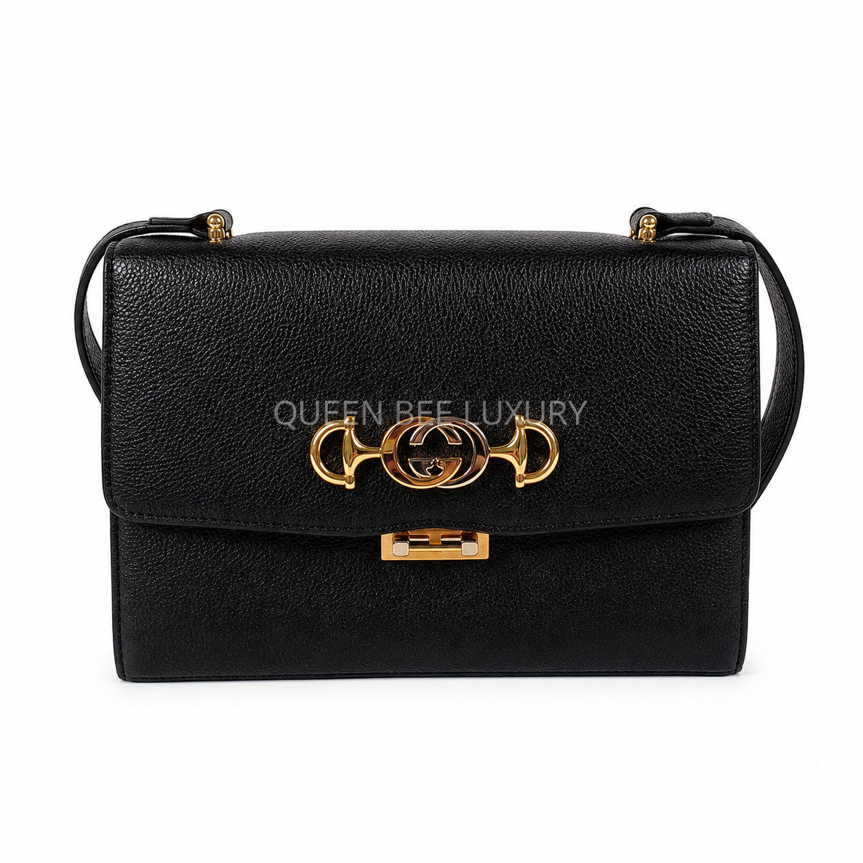 Gucci Zumi Small Black GHW Grained
