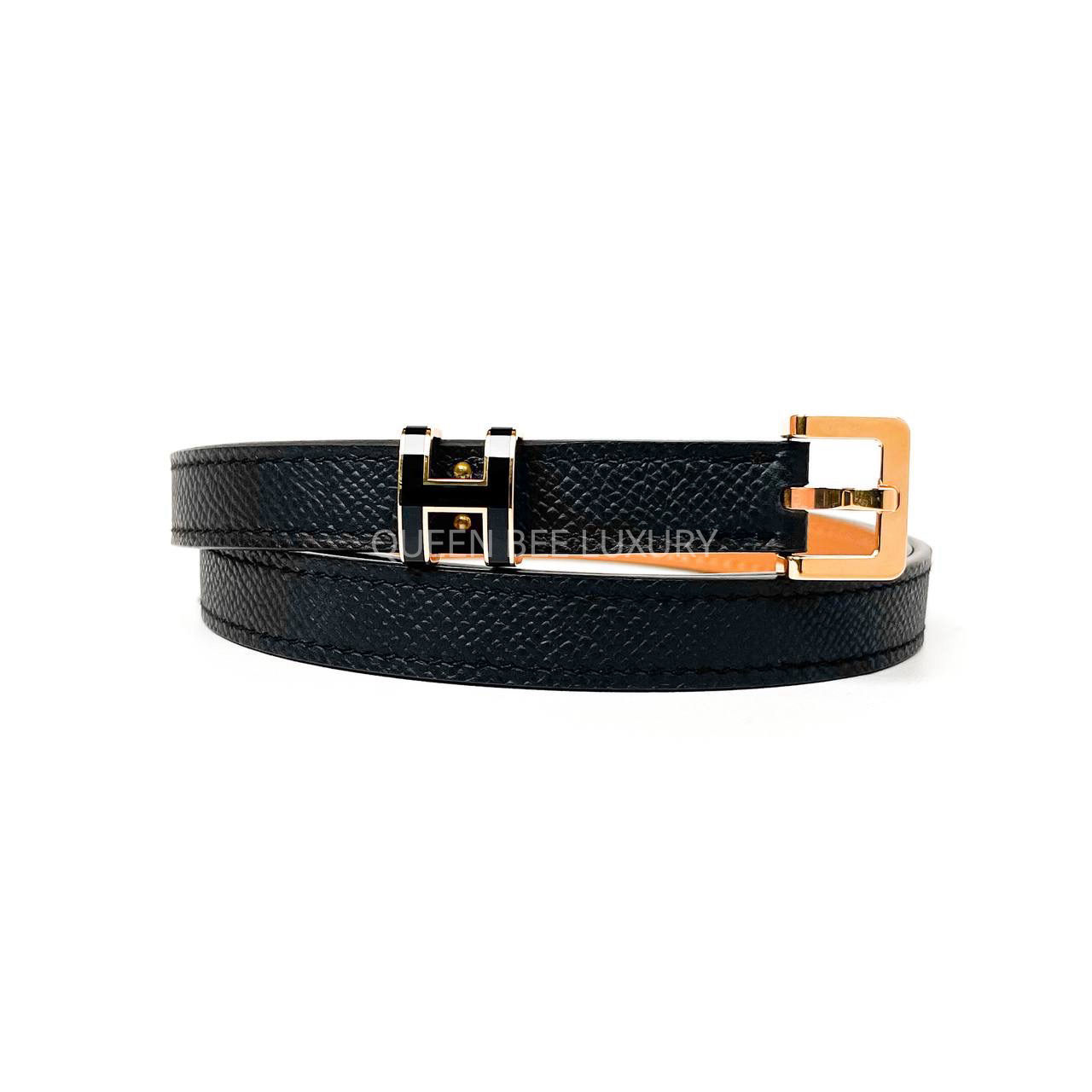 Hermes H Pop Belt Black Size 75 #B
