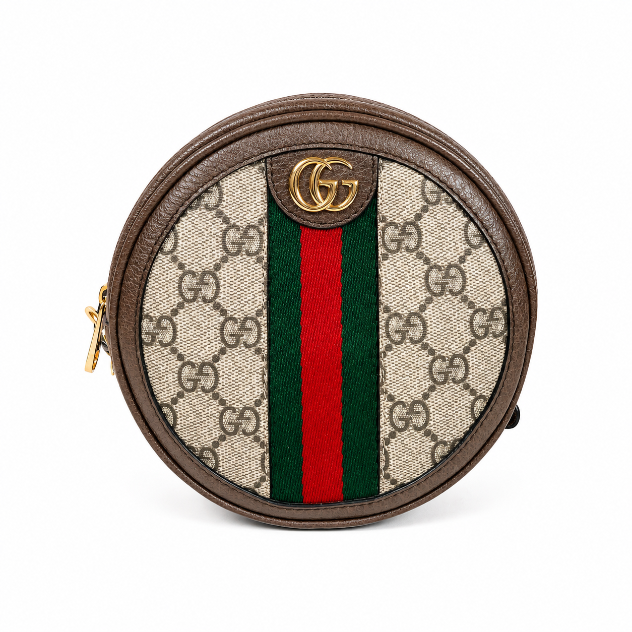 Gucci GG Supreme Web Ophidia Mini Round Backpack Beige Ebony